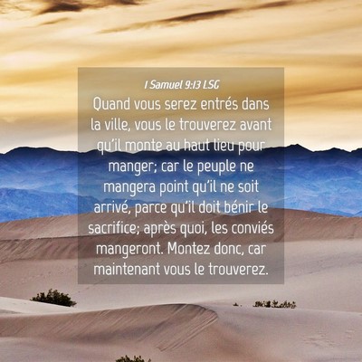 Picture 04 - 1 Samuel 9:13 LSG - Quand vous serez entrés dans la ville, vous le - Bible Verse Picture