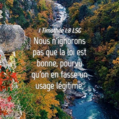 Picture 04 - 1 Timothée 1:8 LSG - Nous n'ignorons pas que la loi est bonne, pourvu - Bible Verse Picture