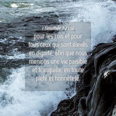 Picture 04 - 1 Timothée 2:2 LSG - pour les rois et pour tous ceux qui sont élevés - Bible Verse Picture
