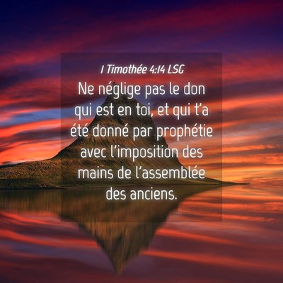 Picture 04 - 1 Timothée 4:14 LSG - Ne néglige pas le don qui est en toi, et qui t'a - Bible Verse Picture