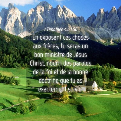 Picture 04 - 1 Timothée 4:6 LSG - En exposant ces choses aux frères, tu seras un - Bible Verse Picture