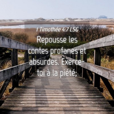 Picture 04 - 1 Timothée 4:7 LSG - Repousse les contes profanes et absurdes. - Bible Verse Picture