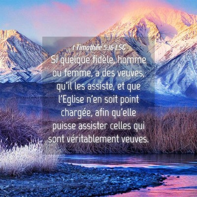Picture 04 - 1 Timothée 5:16 LSG - Si quelque fidèle, homme ou femme, a des veuves, - Bible Verse Picture