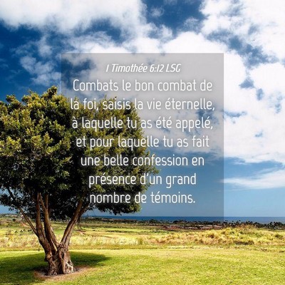 Picture 04 - 1 Timothée 6:12 LSG - Combats le bon combat de la foi, saisis la vie - Bible Verse Picture
