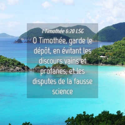 Picture 04 - 1 Timothée 6:20 LSG - O Timothée, garde le dépôt, en évitant les - Bible Verse Picture