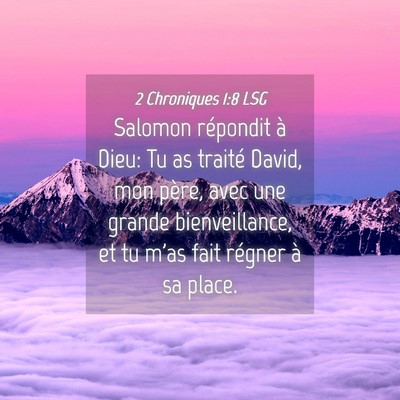 Picture 04 - 2 Chroniques 1:8 LSG - Salomon répondit à Dieu: Tu as traité David, - Bible Verse Picture