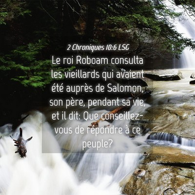 Picture 04 - 2 Chroniques 10:6 LSG - Le roi Roboam consulta les vieillards qui avaient - Bible Verse Picture