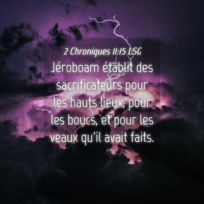 Picture 04 - 2 Chroniques 11:15 LSG - Jéroboam établit des sacrificateurs pour les - Bible Verse Picture
