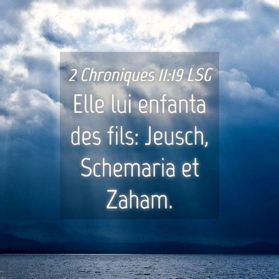 Picture 04 - 2 Chroniques 11:19 LSG - Elle lui enfanta des fils: Jeusch, Schemaria et - Bible Verse Picture
