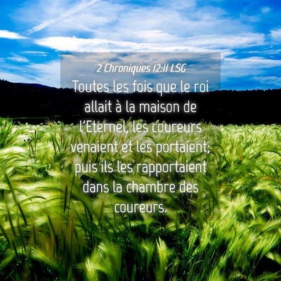 Picture 04 - 2 Chroniques 12:11 LSG - Toutes les fois que le roi allait à la maison de - Bible Verse Picture