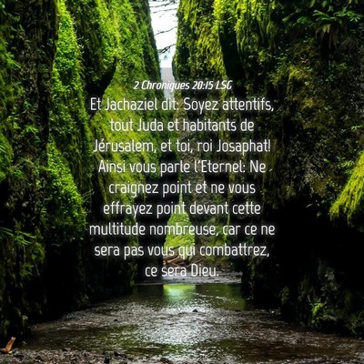 Picture 04 - 2 Chroniques 20:15 LSG - Et Jachaziel dit: Soyez attentifs, tout Juda et - Bible Verse Picture