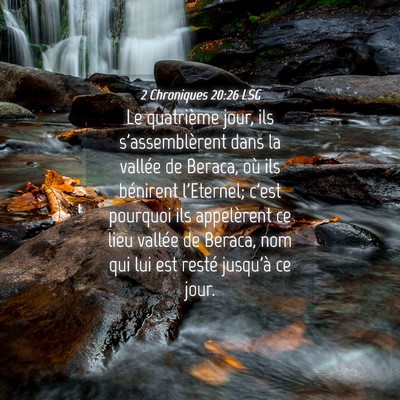 Picture 04 - 2 Chroniques 20:26 LSG - Le quatrième jour, ils s'assemblèrent dans la - Bible Verse Picture