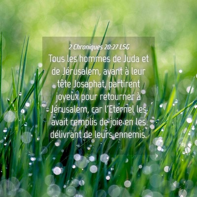 Picture 04 - 2 Chroniques 20:27 LSG - Tous les hommes de Juda et de Jérusalem, ayant - Bible Verse Picture