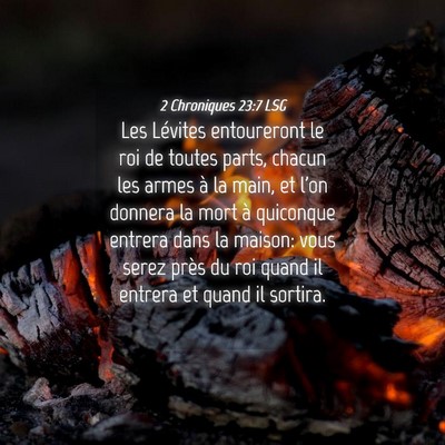 Picture 04 - 2 Chroniques 23:7 LSG - Les Lévites entoureront le roi de toutes parts, - Bible Verse Picture