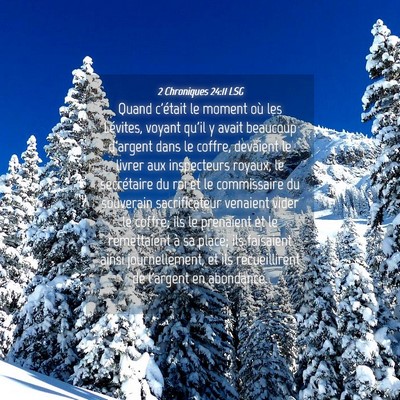 Picture 04 - 2 Chroniques 24:11 LSG - Quand c'était le moment où les Lévites, voyant - Bible Verse Picture