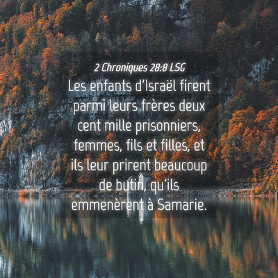 Picture 04 - 2 Chroniques 28:8 LSG - Les enfants d'Israël firent parmi leurs frères - Bible Verse Picture