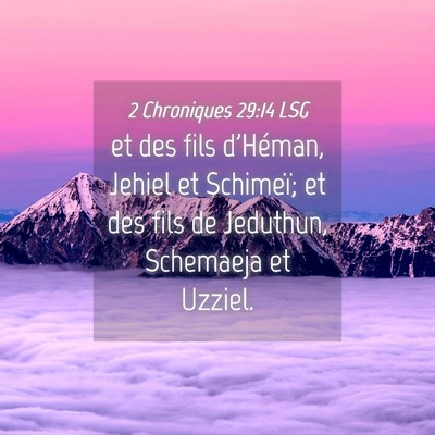 Picture 04 - 2 Chroniques 29:14 LSG - et des fils d'Héman, Jehiel et Schimeï; et des - Bible Verse Picture