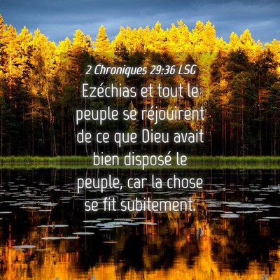 Picture 04 - 2 Chroniques 29:36 LSG - Ezéchias et tout le peuple se réjouirent de ce - Bible Verse Picture