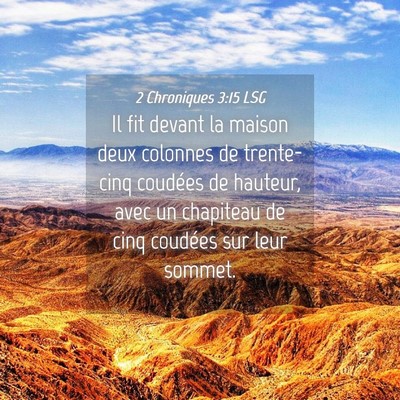 Picture 04 - 2 Chroniques 3:15 LSG - Il fit devant la maison deux colonnes de - Bible Verse Picture