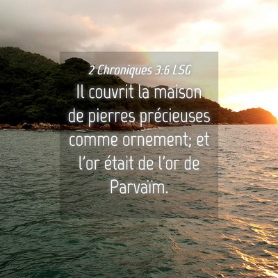 Picture 04 - 2 Chroniques 3:6 LSG - Il couvrit la maison de pierres précieuses comme - Bible Verse Picture
