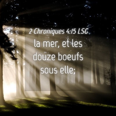 Picture 04 - 2 Chroniques 4:15 LSG - la mer, et les douze boeufs sous - Bible Verse Picture