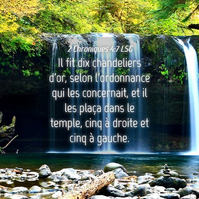 Picture 04 - 2 Chroniques 4:7 LSG - Il fit dix chandeliers d'or, selon l'ordonnance - Bible Verse Picture