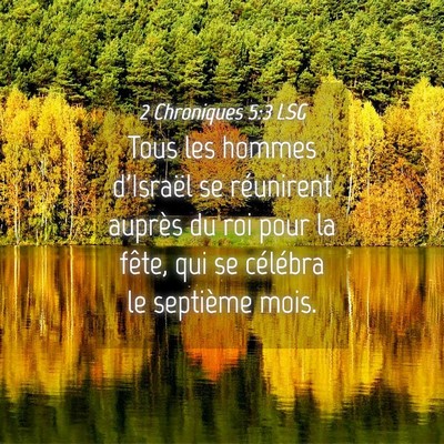 Picture 04 - 2 Chroniques 5:3 LSG - Tous les hommes d'Israël se réunirent auprès - Bible Verse Picture