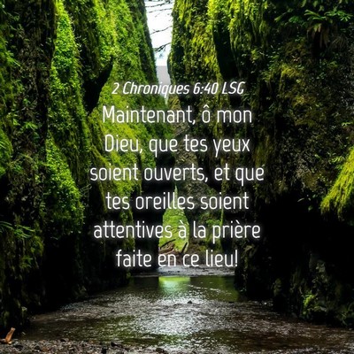 Picture 04 - 2 Chroniques 6:40 LSG - Maintenant, ô mon Dieu, que tes yeux soient - Bible Verse Picture