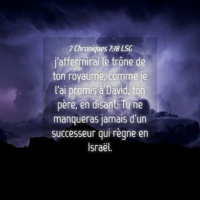 Picture 04 - 2 Chroniques 7:18 LSG - j'affermirai le trône de ton royaume, comme je - Bible Verse Picture