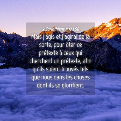 Picture 04 - 2 Corinthiens 11:12 LSG - Mais j'agis et j'agirai de la sorte, pour ôter - Bible Verse Picture