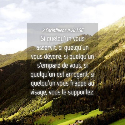Picture 04 - 2 Corinthiens 11:20 LSG - Si quelqu'un vous asservit, si quelqu'un vous - Bible Verse Picture