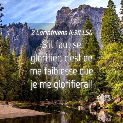Picture 04 - 2 Corinthiens 11:30 LSG - S'il faut se glorifier, c'est de ma faiblesse que - Bible Verse Picture