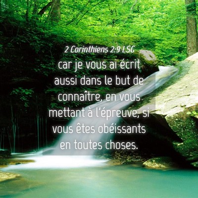 Picture 04 - 2 Corinthiens 2:9 LSG - car je vous ai écrit aussi dans le but de - Bible Verse Picture