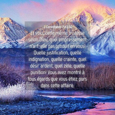 Picture 04 - 2 Corinthiens 7:11 LSG - Et voici, cette même tristesse selon Dieu, quel - Bible Verse Picture