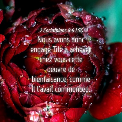 Picture 04 - 2 Corinthiens 8:6 LSG - Nous avons donc engagé Tite à achever chez vous - Bible Verse Picture