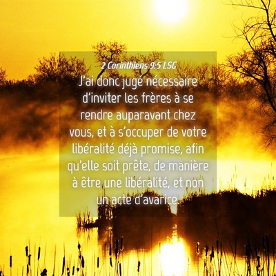 Picture 04 - 2 Corinthiens 9:5 LSG - J'ai donc jugé nécessaire d'inviter les frères - Bible Verse Picture