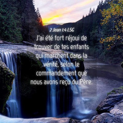 Picture 04 - 2 Jean 1:4 LSG - J'ai été fort réjoui de trouver de tes enfants - Bible Verse Picture