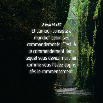 Picture 04 - 2 Jean 1:6 LSG - Et l'amour consiste à marcher selon ses - Bible Verse Picture