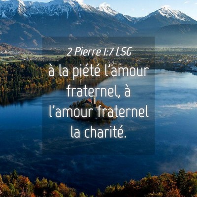 Picture 04 - 2 Pierre 1:7 LSG - à la piété l'amour fraternel, à l'amour - Bible Verse Picture
