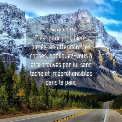 Picture 04 - 2 Pierre 3:14 LSG - C'est pourquoi, bien-aimés, en attendant ces - Bible Verse Picture