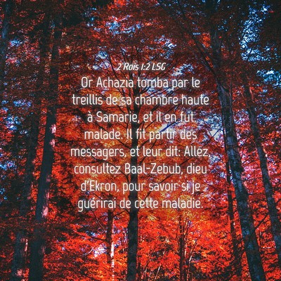 Picture 04 - 2 Rois 1:2 LSG - Or Achazia tomba par le treillis de sa chambre - Bible Verse Picture