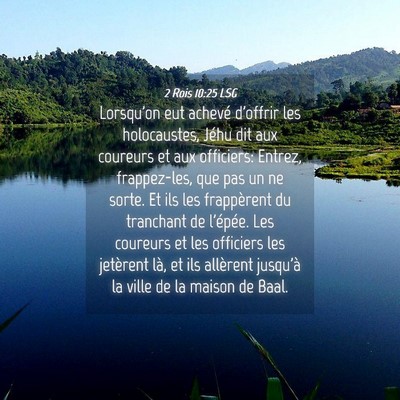 Picture 04 - 2 Rois 10:25 LSG - Lorsqu'on eut achevé d'offrir les holocaustes, - Bible Verse Picture