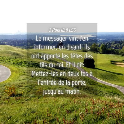 Picture 04 - 2 Rois 10:8 LSG - Le messager vint l'en informer, en disant: Ils - Bible Verse Picture
