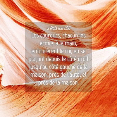 Picture 04 - 2 Rois 11:11 LSG - Les coureurs, chacun les armes à la main, - Bible Verse Picture