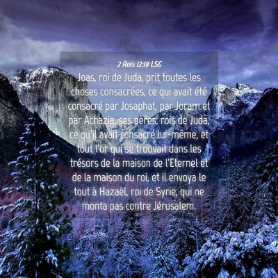 Picture 04 - 2 Rois 12:18 LSG - Joas, roi de Juda, prit toutes les choses - Bible Verse Picture