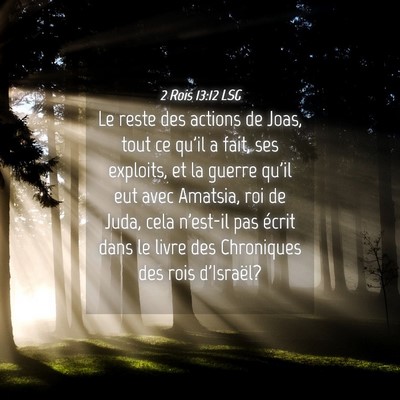Picture 04 - 2 Rois 13:12 LSG - Le reste des actions de Joas, tout ce qu'il a - Bible Verse Picture
