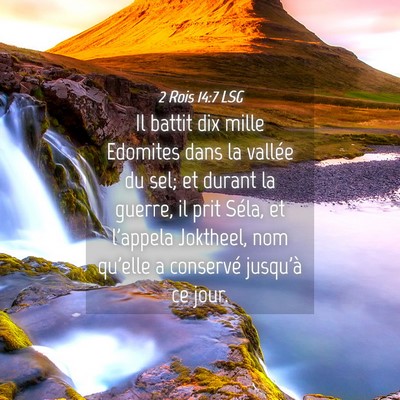 Picture 04 - 2 Rois 14:7 LSG - Il battit dix mille Edomites dans la vallée du - Bible Verse Picture