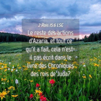 Picture 04 - 2 Rois 15:6 LSG - Le reste des actions d'Azaria, et tout ce qu'il a - Bible Verse Picture