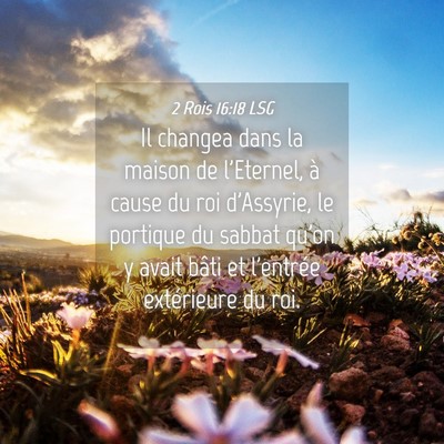 Picture 04 - 2 Rois 16:18 LSG - Il changea dans la maison de l'Eternel, à cause - Bible Verse Picture