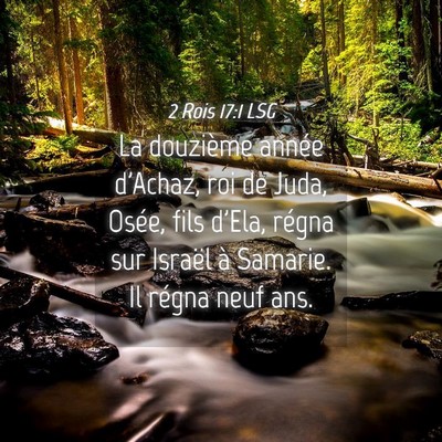 Picture 04 - 2 Rois 17:1 LSG - La douzième année d'Achaz, roi de Juda, Osée, - Bible Verse Picture